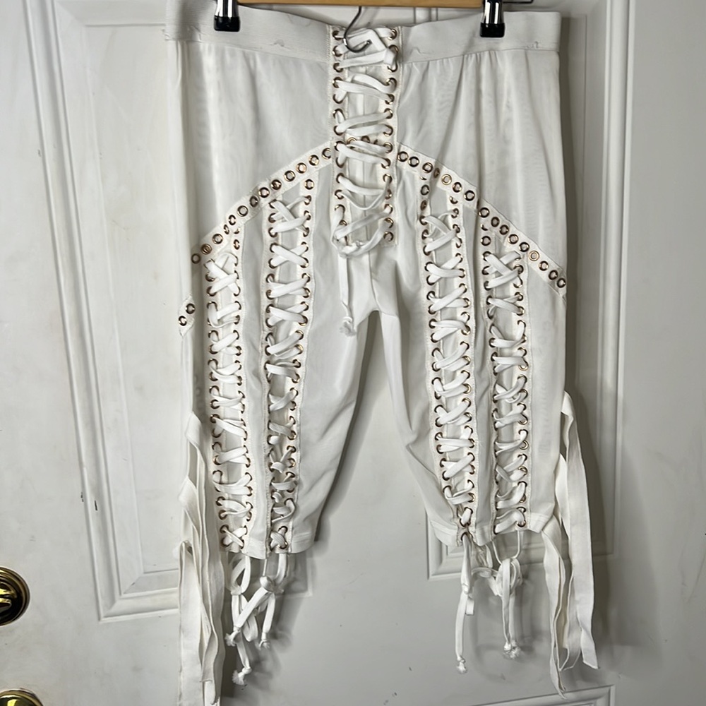 White Corset Pants XL (Matching bodysuit available)